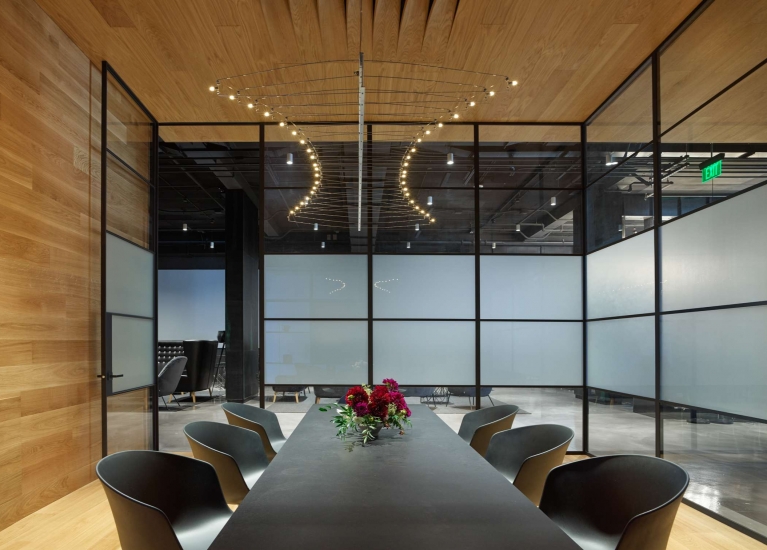 Meeting space with conference table